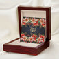 Everlasting Love Necklace (with Horizontal Poinsettia Flowers and Black and White Patterned BG)