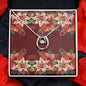 Lucky In Love Necklace (with horizontal Poinsettias Flowers and Red Burnt BG Card)
