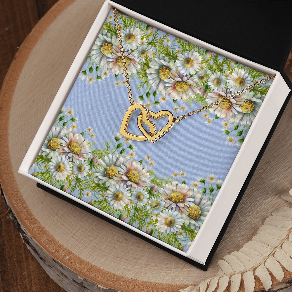 Interlocking Hearts Necklace (Yellow and White Gold Variant) (no message card)