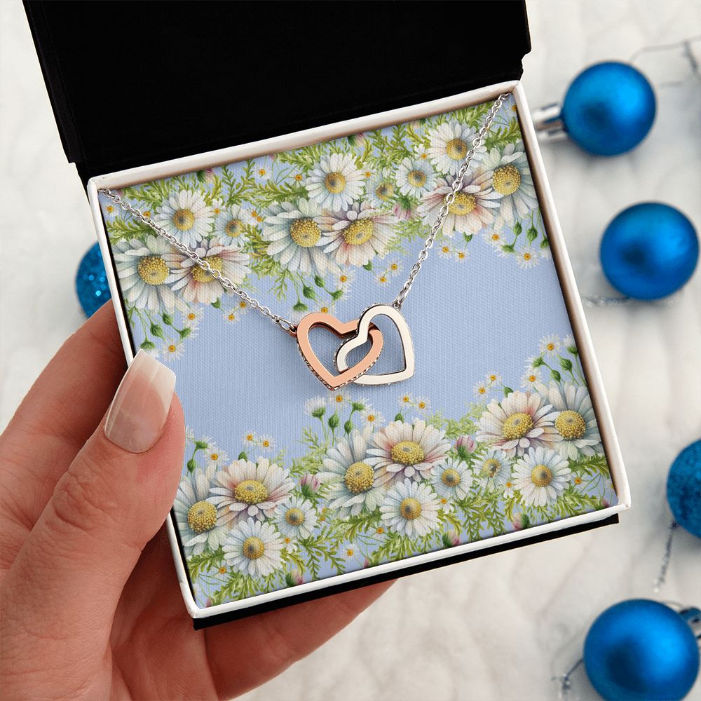 Interlocking Hearts Necklace (Yellow and White Gold Variant) (no message card)