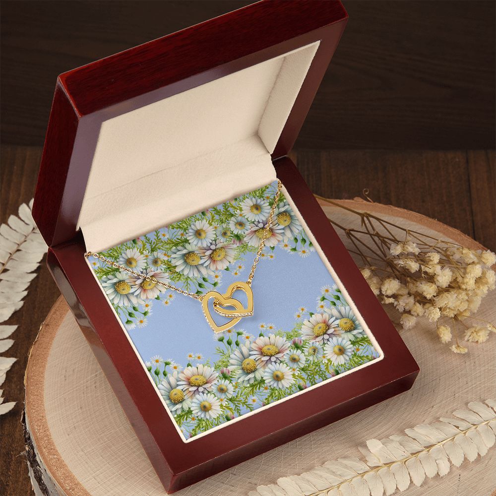 Interlocking Hearts Necklace (Yellow and White Gold Variant) (no message card)