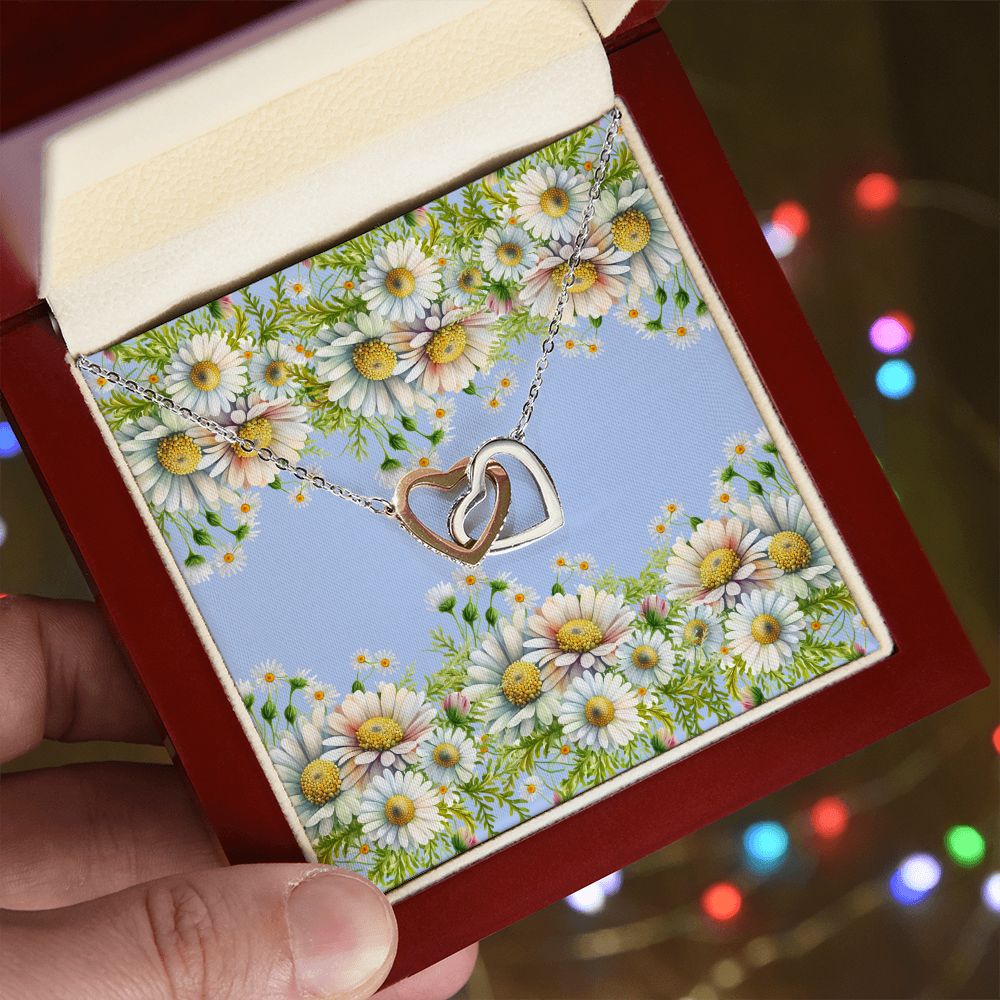 Interlocking Hearts Necklace (Yellow and White Gold Variant) (no message card)