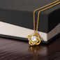 Knot of Love Pendant Necklace (No MC) with White Gold or Yellow Gold Finish