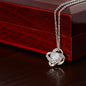 Knot of Love Pendant Necklace (No MC) with White Gold or Yellow Gold Finish