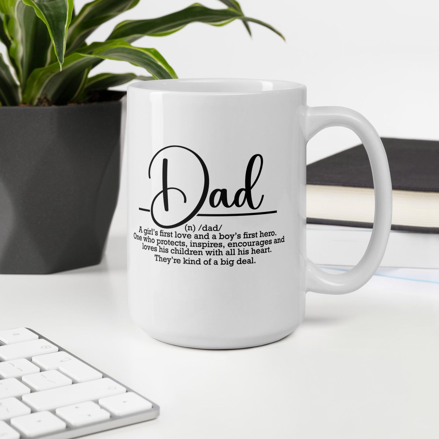 White Dad Definition glossy mug