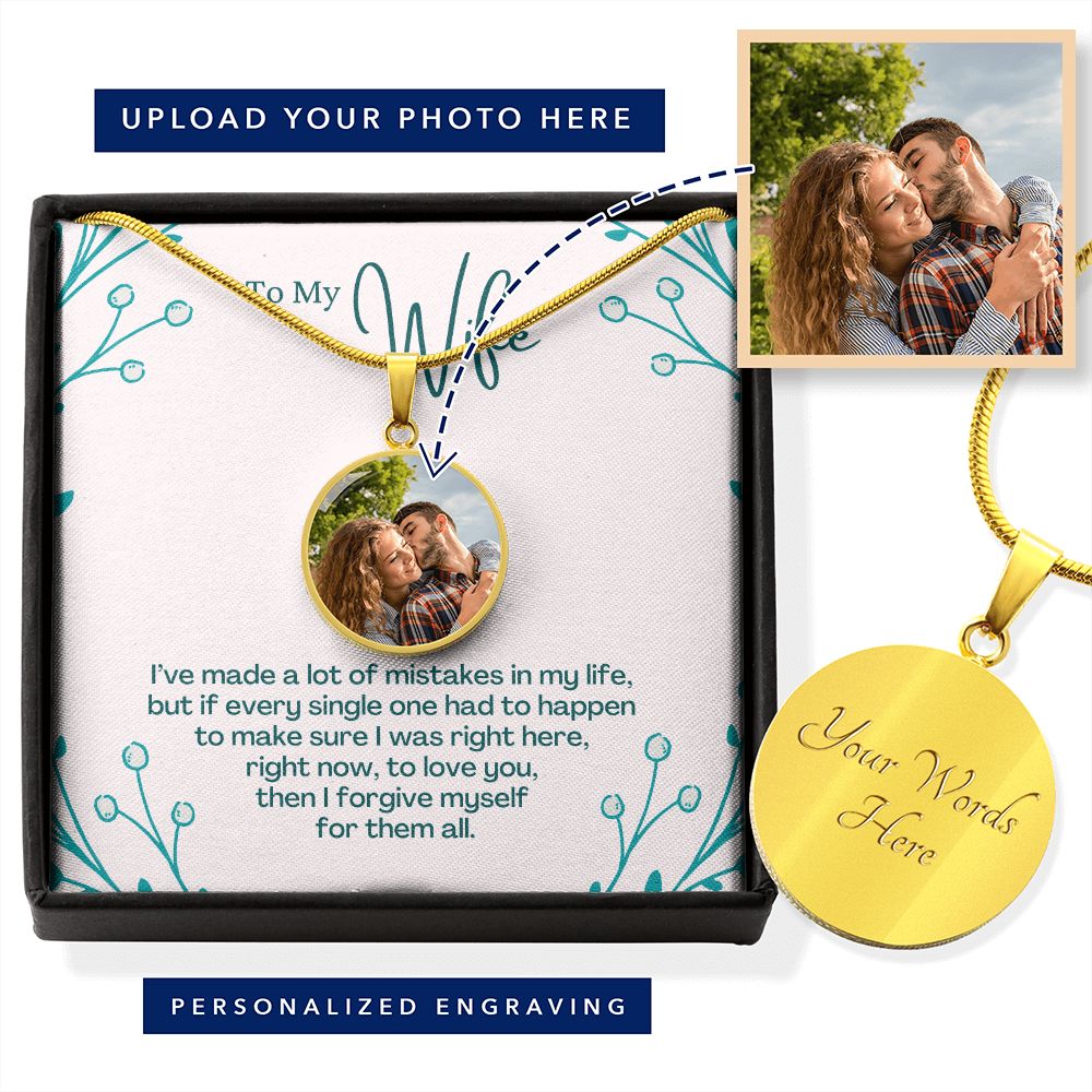 Personalized Circle Necklace To Wife