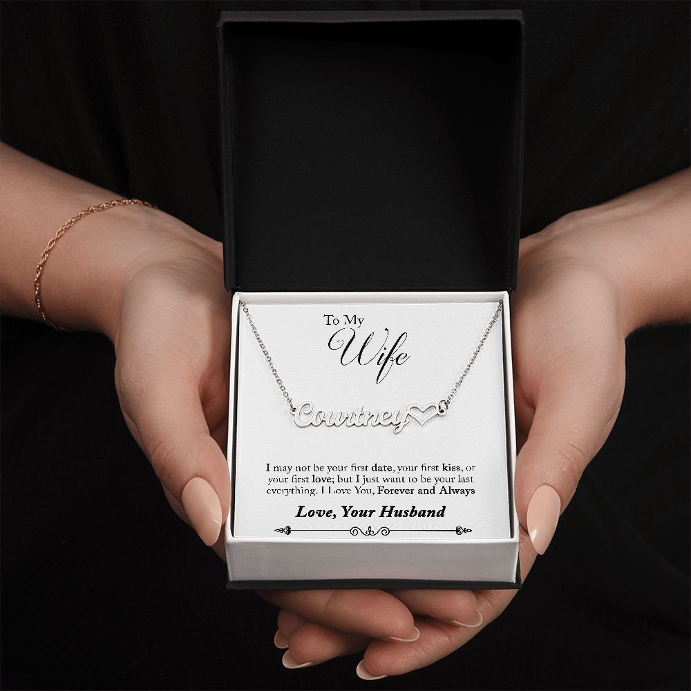 Heart Name Necklace Personalized (with message card)