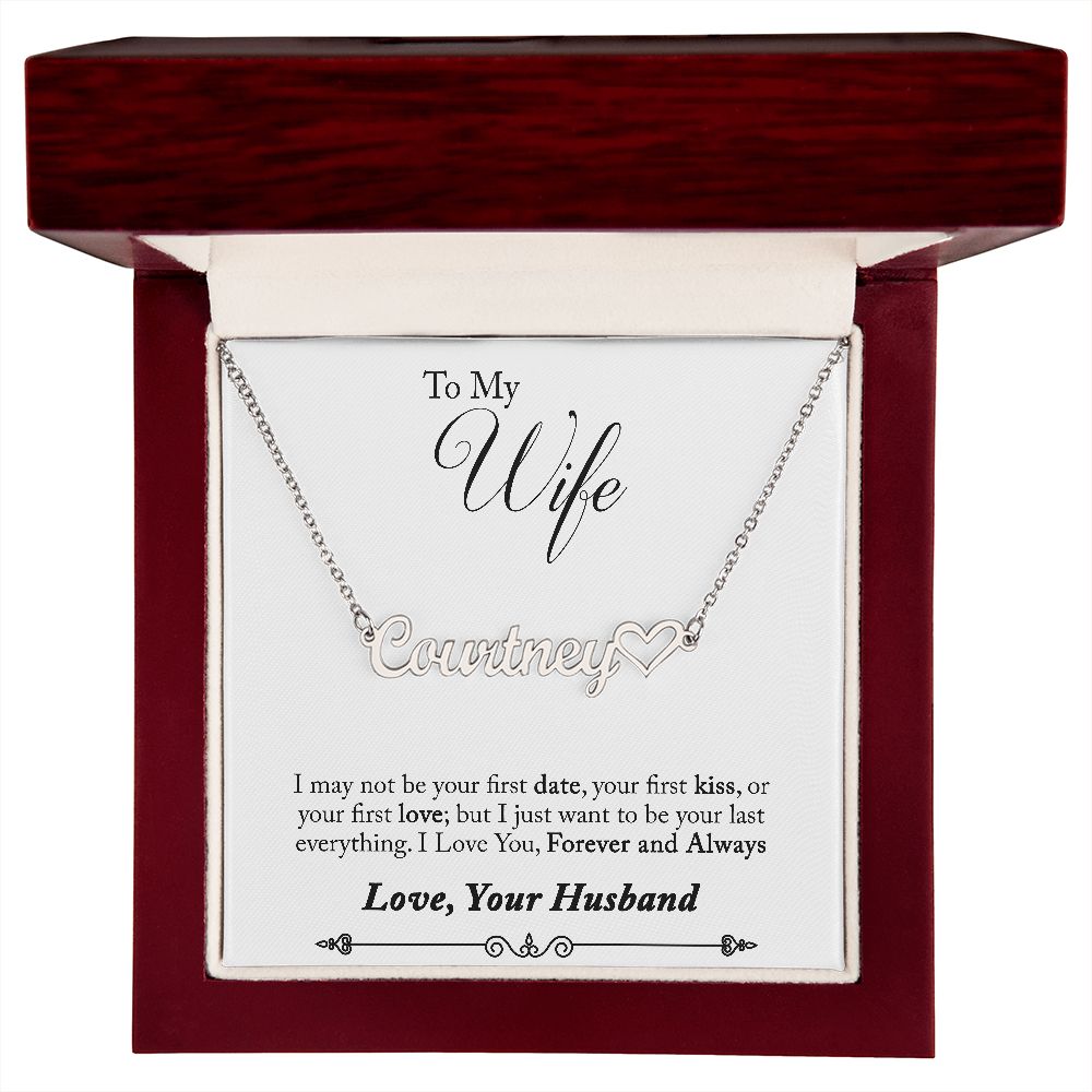 Heart Name Necklace Personalized (with message card)
