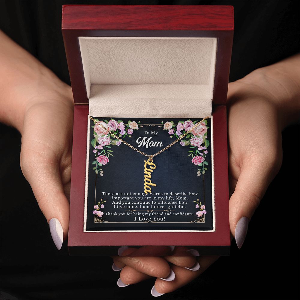 Vertical Name Necklace (with message)