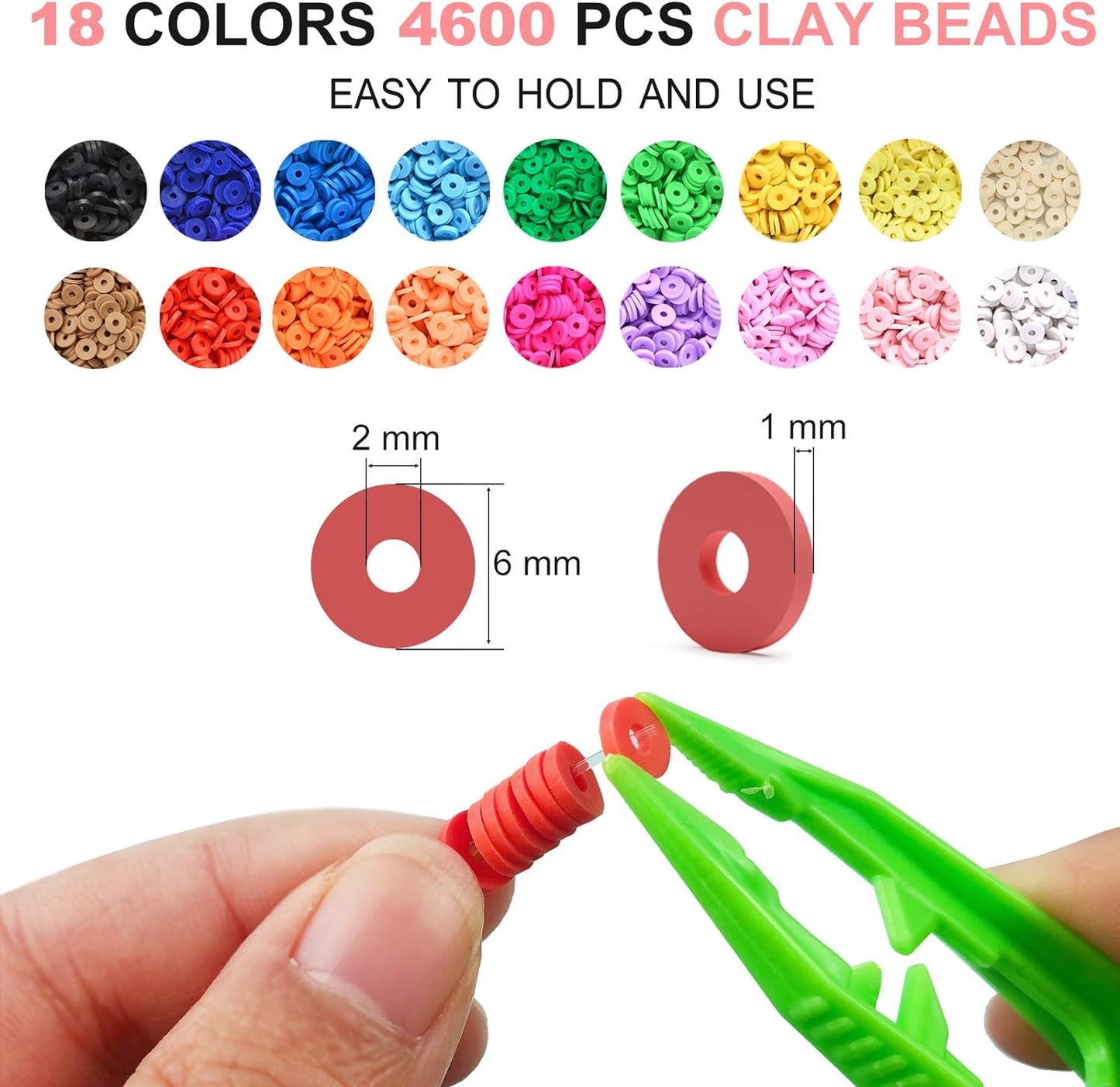 Clay Beads Bracelet Making Kit with Charms Gifts