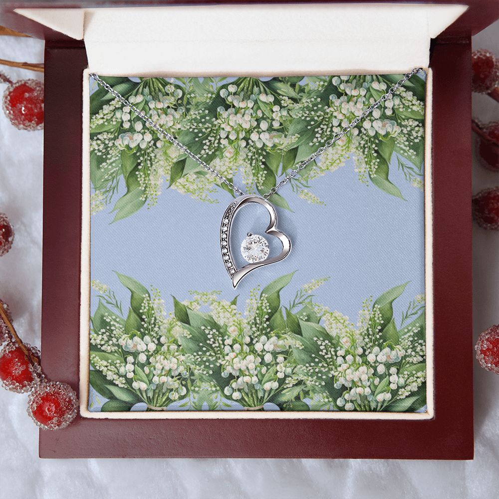 Forever Love Necklace (Horizontal Lily of the Valley Bouquet)