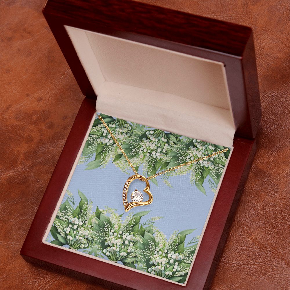 Forever Love Necklace (Horizontal Lily of the Valley Bouquet)