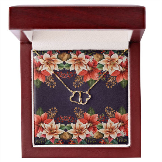 Everlasting Love Necklace (with Horizontal Poinsettias Flowers Card and Deep Purple BG) 