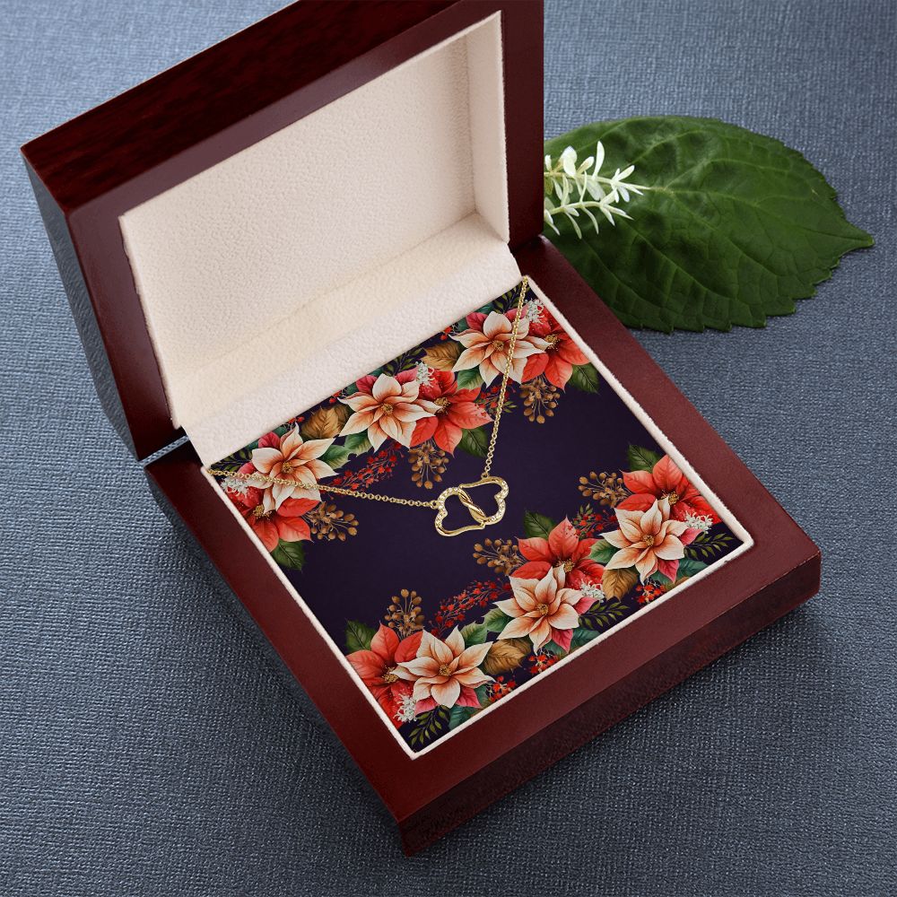 Everlasting Love Necklace (with Horizontal Poinsettias Flowers Card and Deep Purple BG)