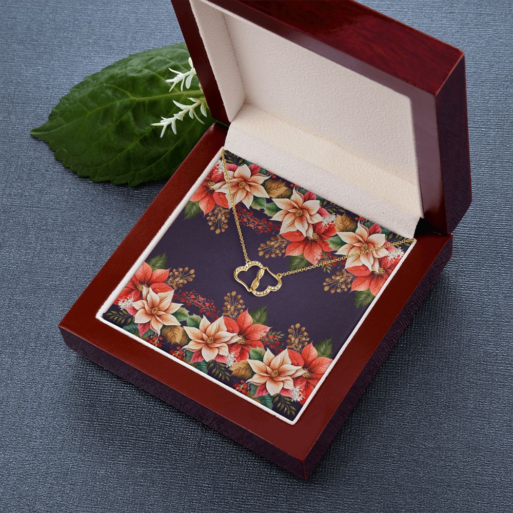 Everlasting Love Necklace (with Horizontal Poinsettias Flowers Card and Deep Purple BG)