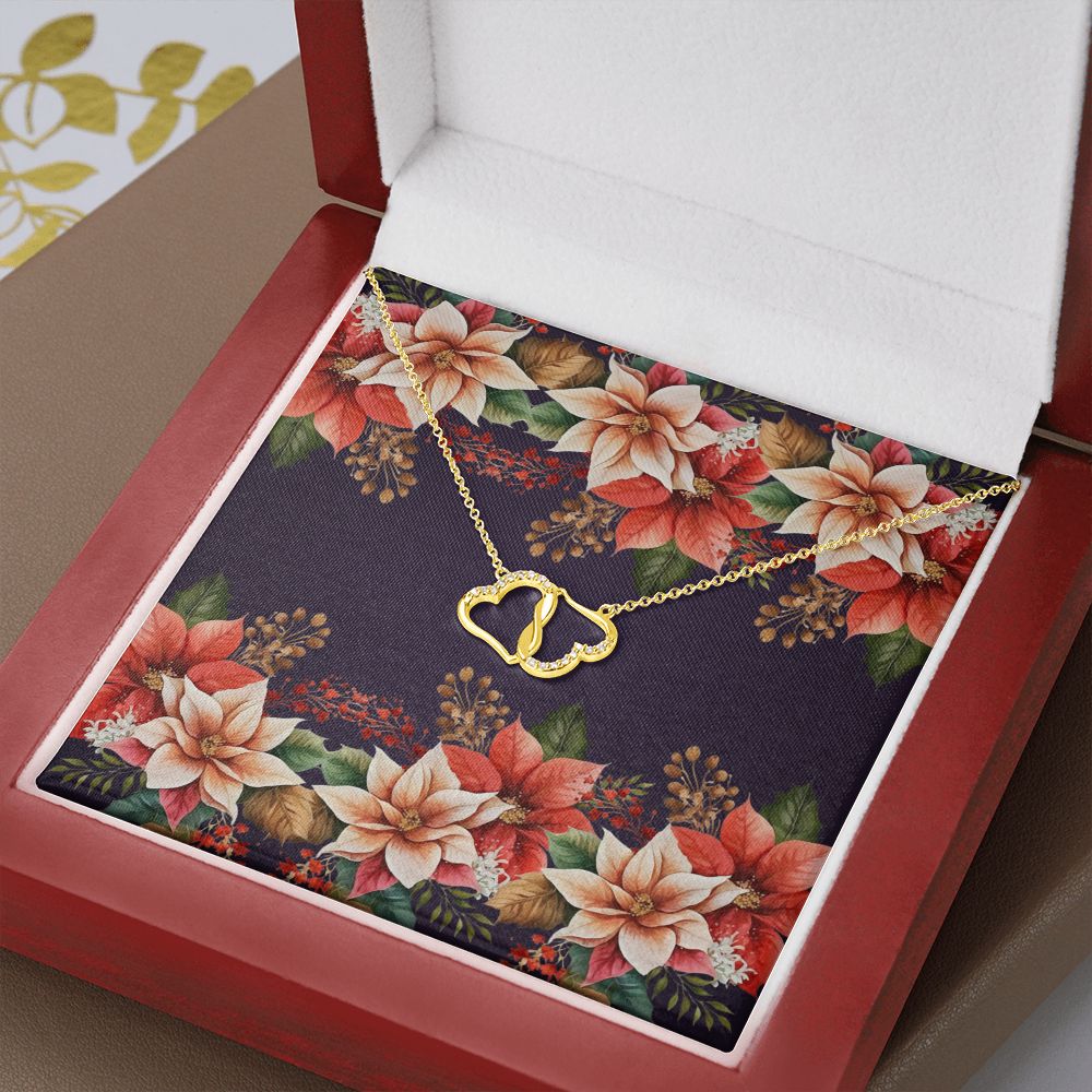 Everlasting Love Necklace (with Horizontal Poinsettias Flowers Card and Deep Purple BG)