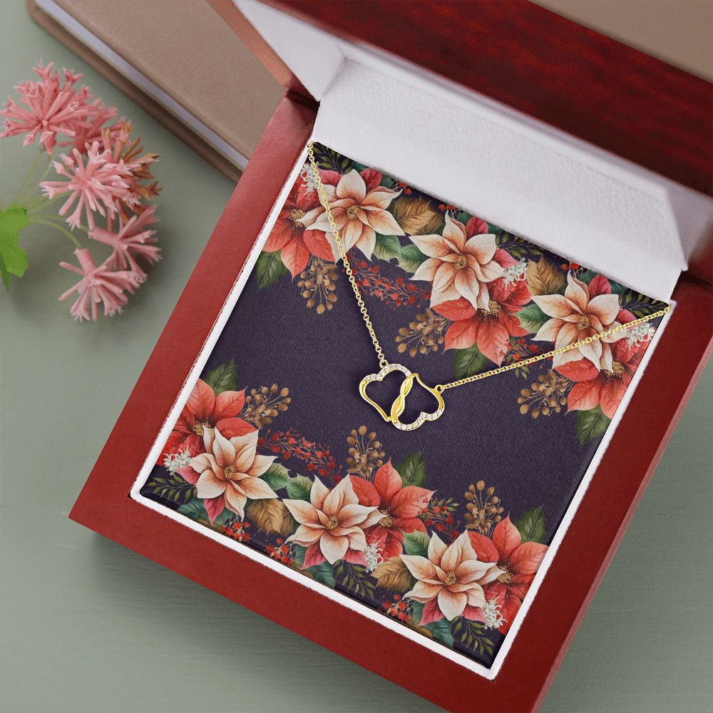 Everlasting Love Necklace (with Horizontal Poinsettias Flowers Card and Deep Purple BG)