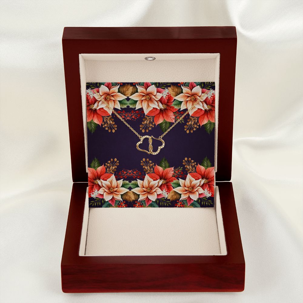 Everlasting Love Necklace (with Horizontal Poinsettias Flowers Card and Deep Purple BG)
