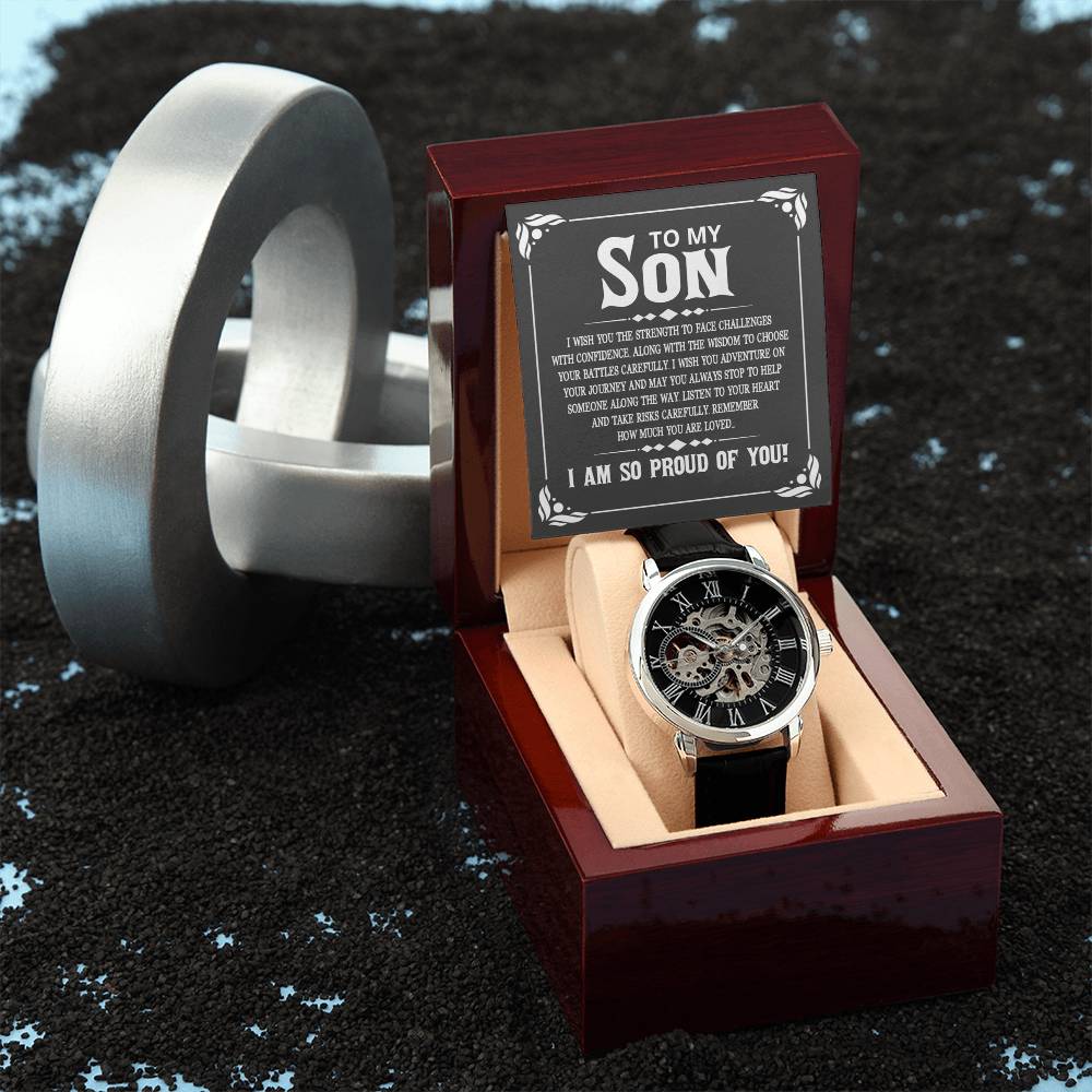 Men's Openwork Watch - I Am So Proud of You Son