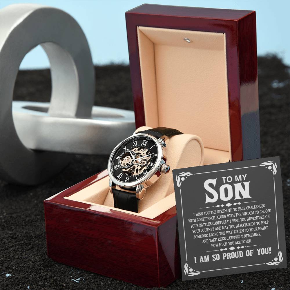 Men's Openwork Watch - I Am So Proud of You Son
