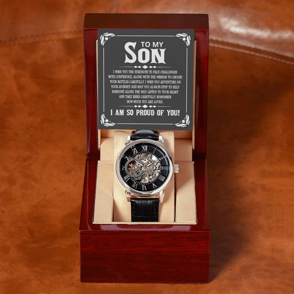 Men's Openwork Watch - I Am So Proud of You Son