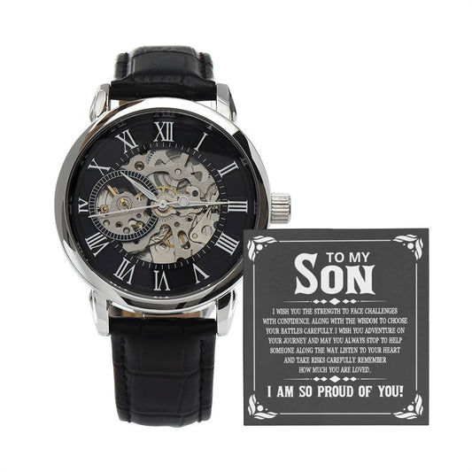 Men's Openwork Watch - I Am So Proud of You Son