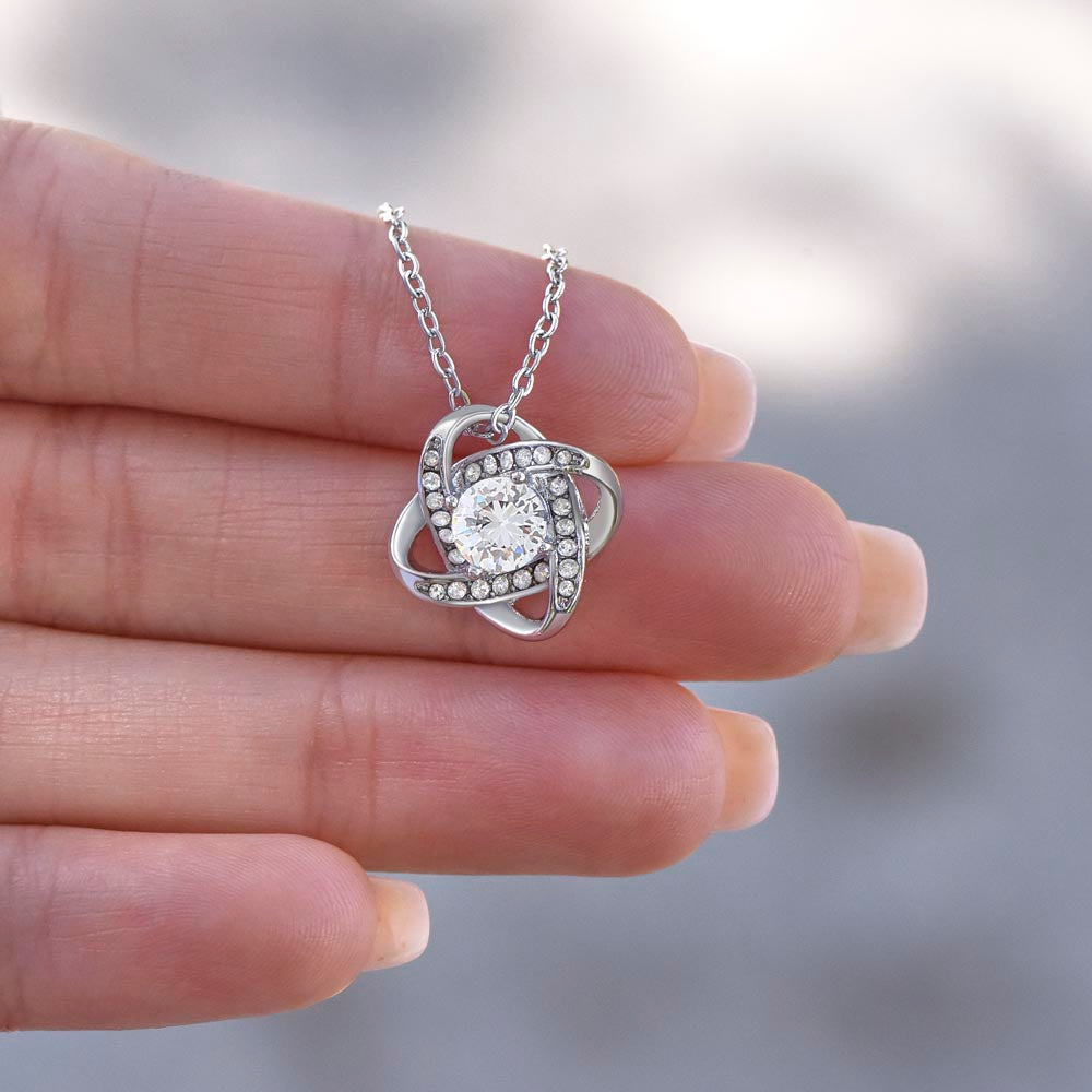 Love Knot Necklace (Yellow and White Gold Variants) (with Horizontal Poinsettia flowers card)