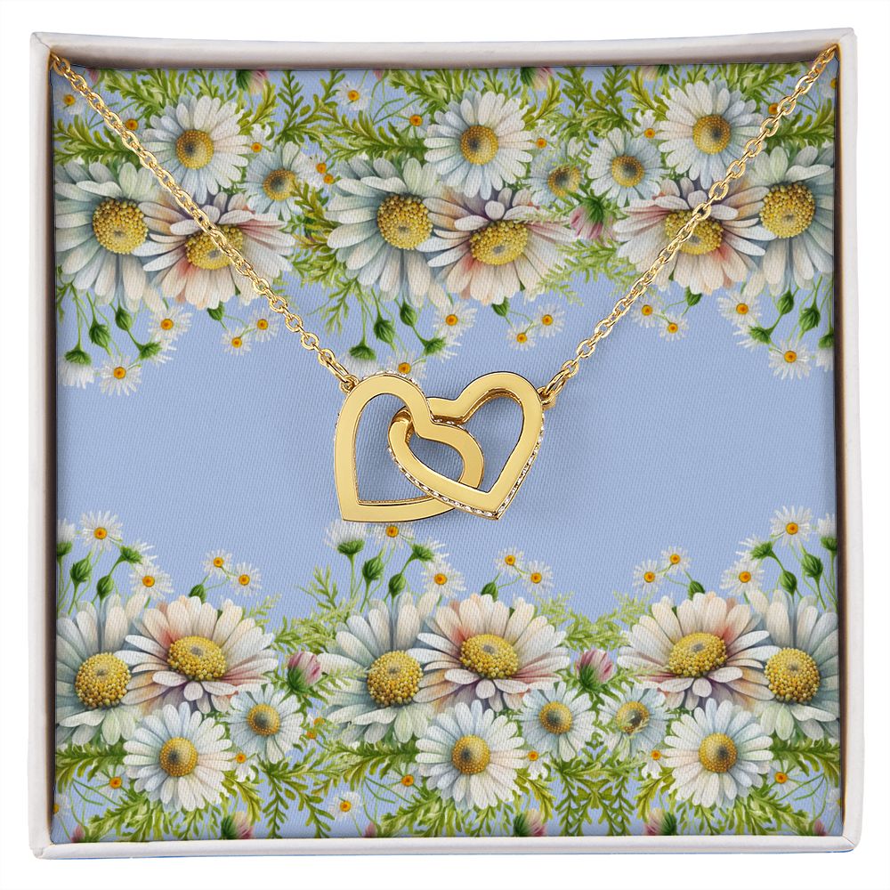 Interlocking Hearts Necklace (Yellow and White Gold Variant) (no message card)