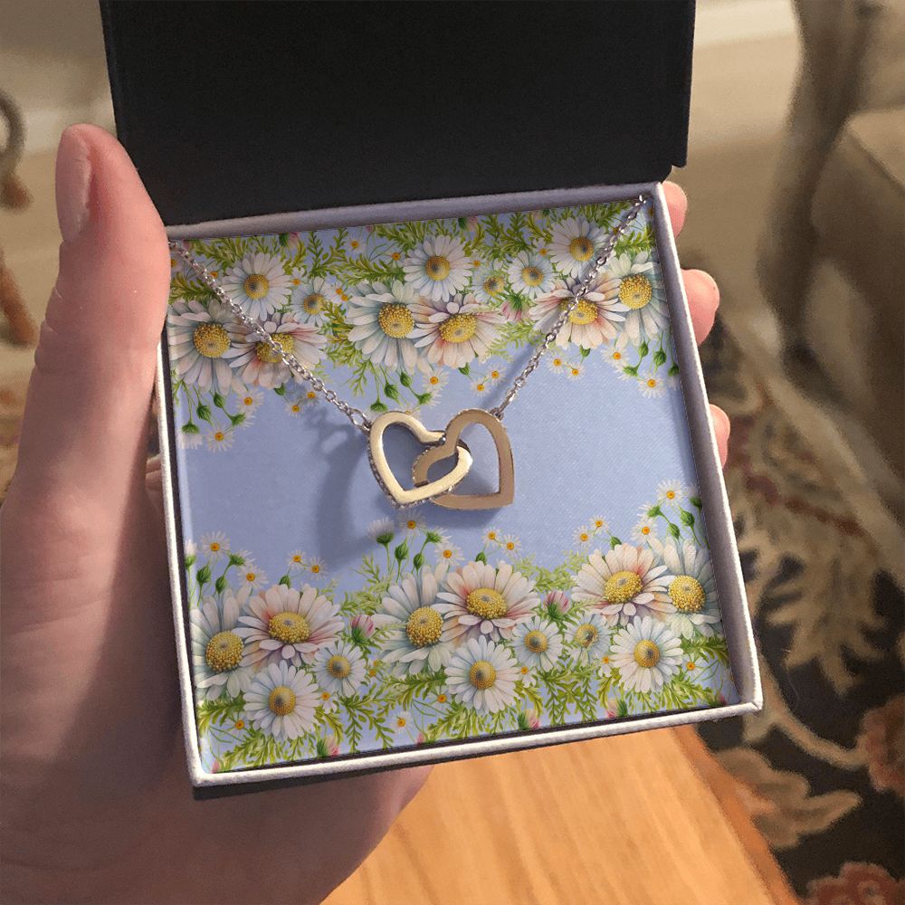 Interlocking Hearts Necklace (Yellow and White Gold Variant) (no message card)