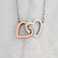 Interlocking Hearts necklace (Yellow and White Gold Variants with Horizontal Roses Card))