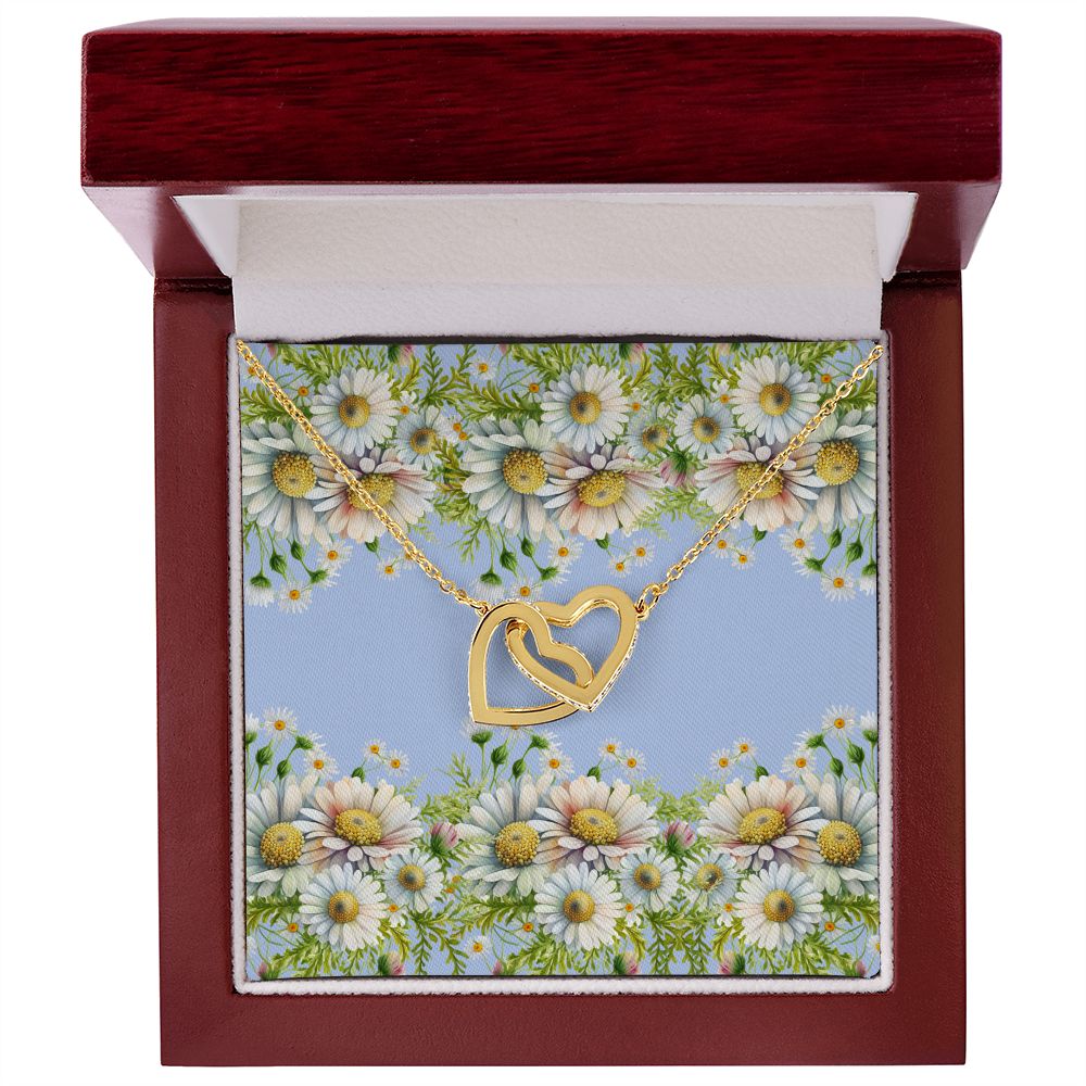 Interlocking Hearts Necklace (Yellow and White Gold Variant) (no message card)