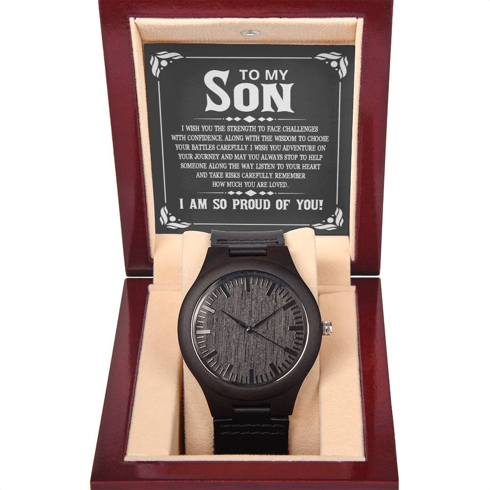 Wooden Watch - I Am So Proud of You Son