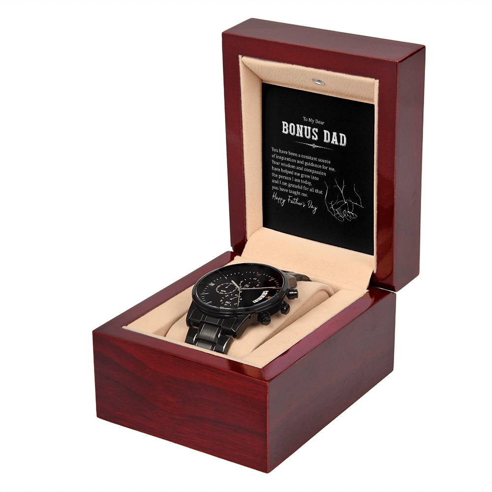 Black Chronograph Watch - For Bonus Dad