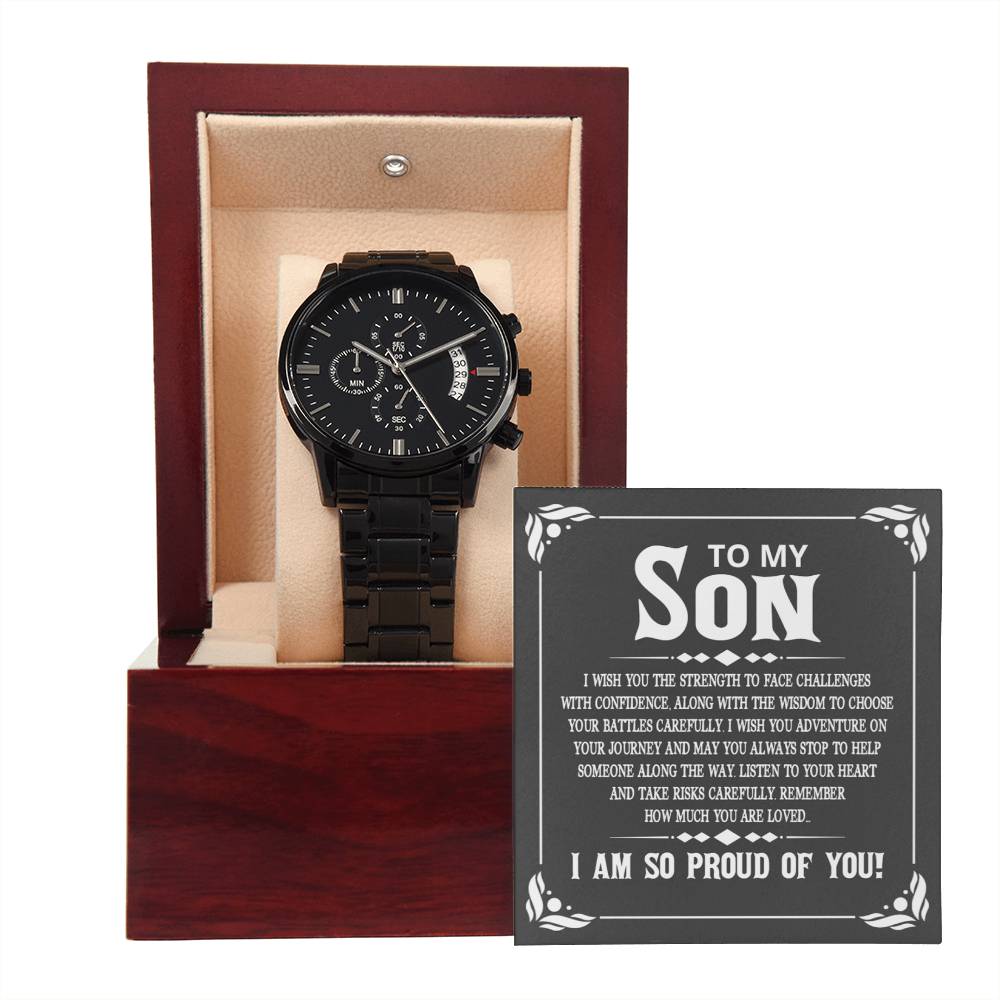 Black Chronograph Watch - I Am So Proud of You Son