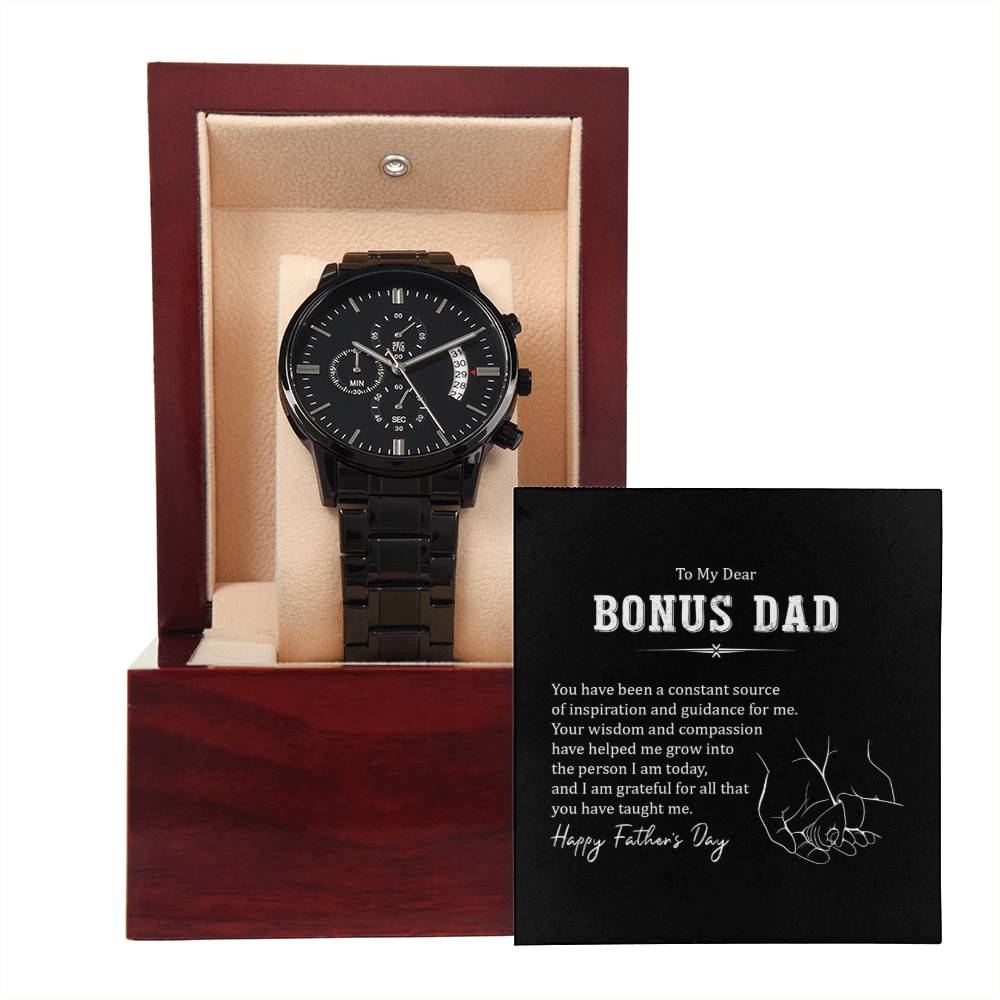 Black Chronograph Watch - For Bonus Dad