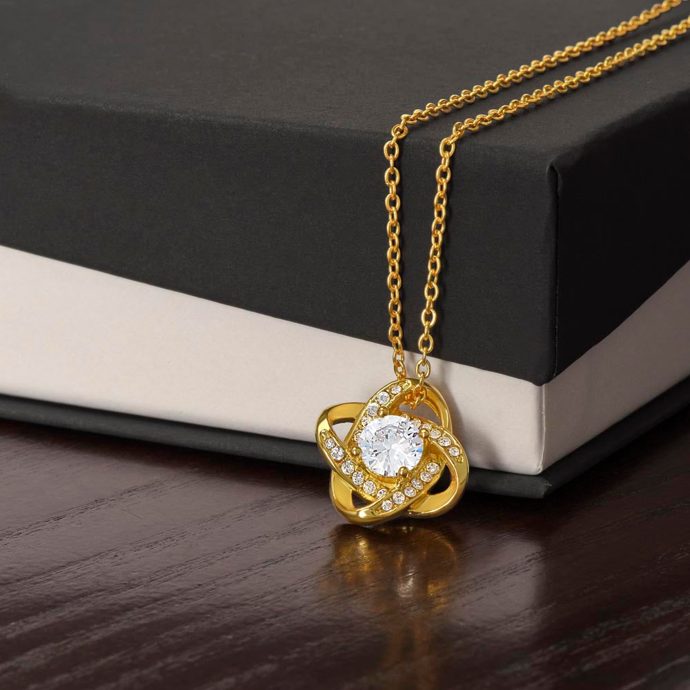 Knot of Love Pendant Necklace (No MC) with White Gold or Yellow Gold Finish
