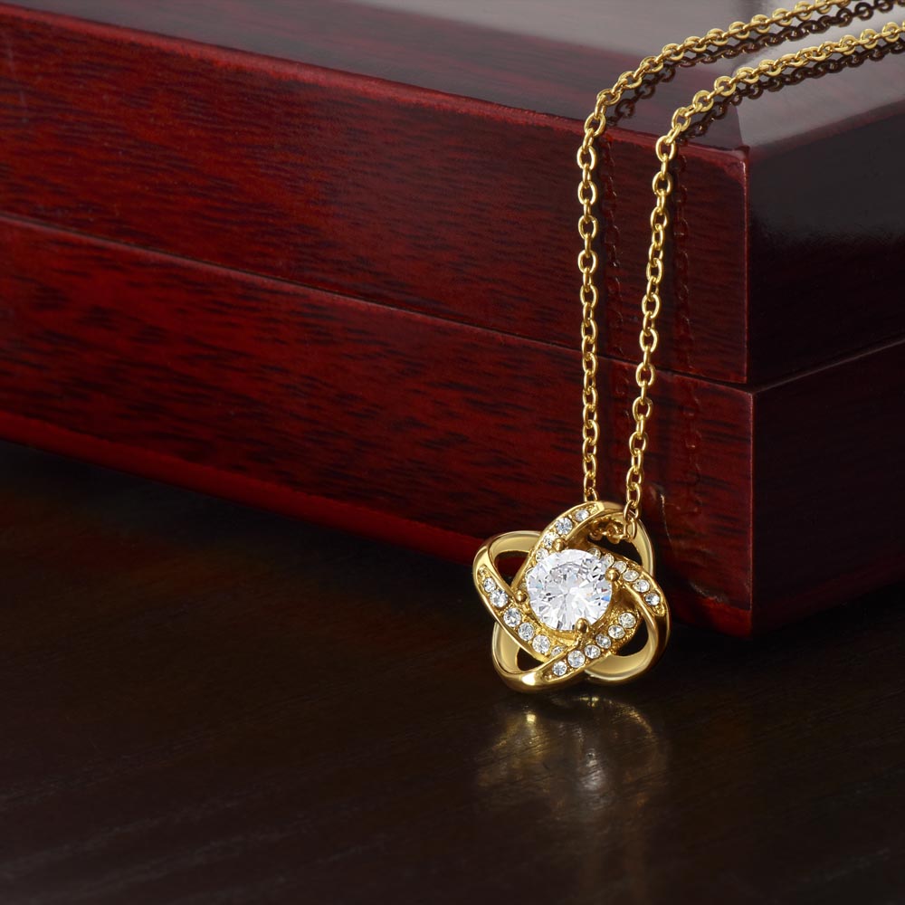 Knot of Love Pendant Necklace (No MC) with White Gold or Yellow Gold Finish