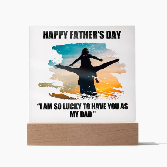 Square Acrylic Plaque - Happy Father's Day