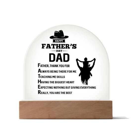 Dome Acrylic Plaque - Thank You Dad