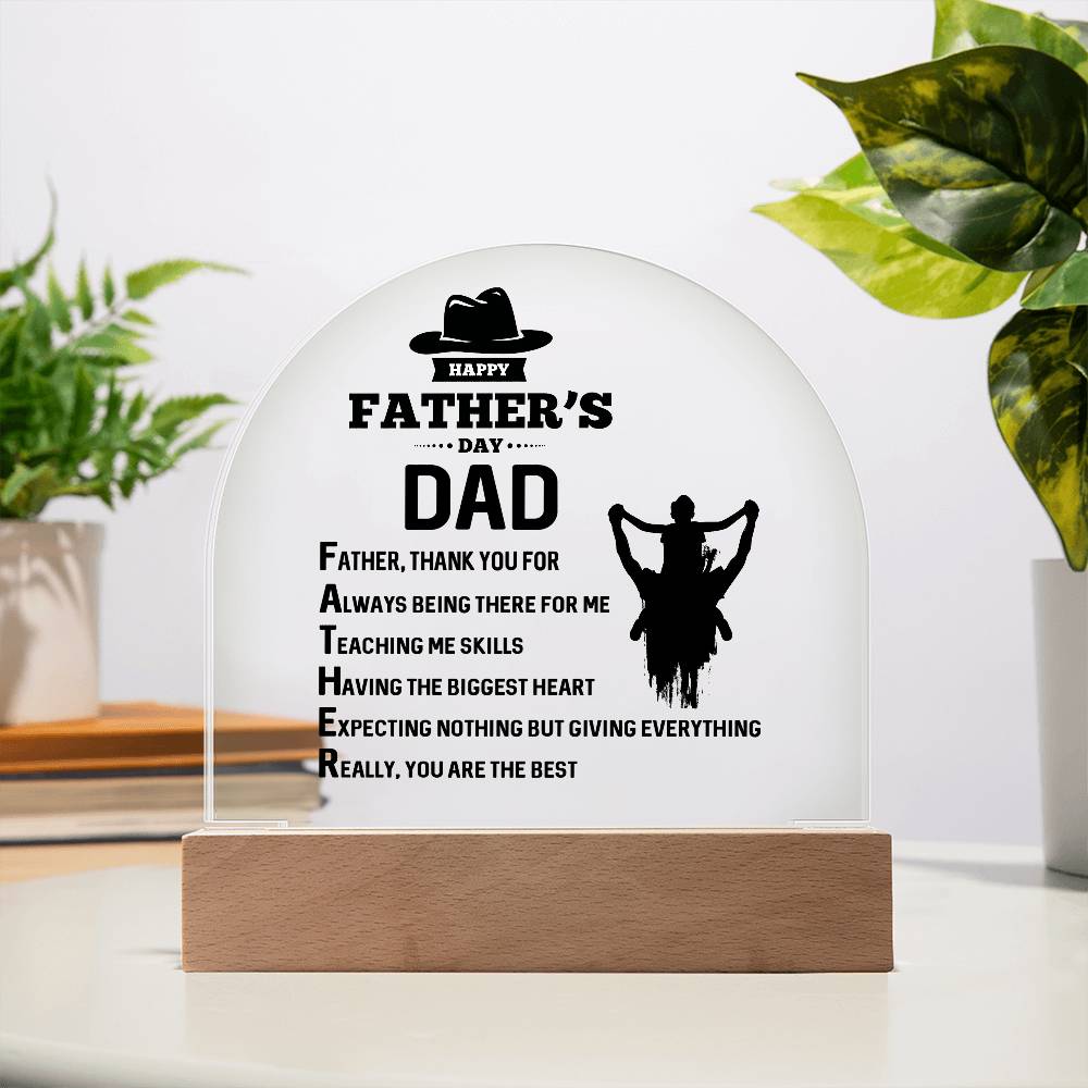 Dome Acrylic Plaque - Thank You Dad