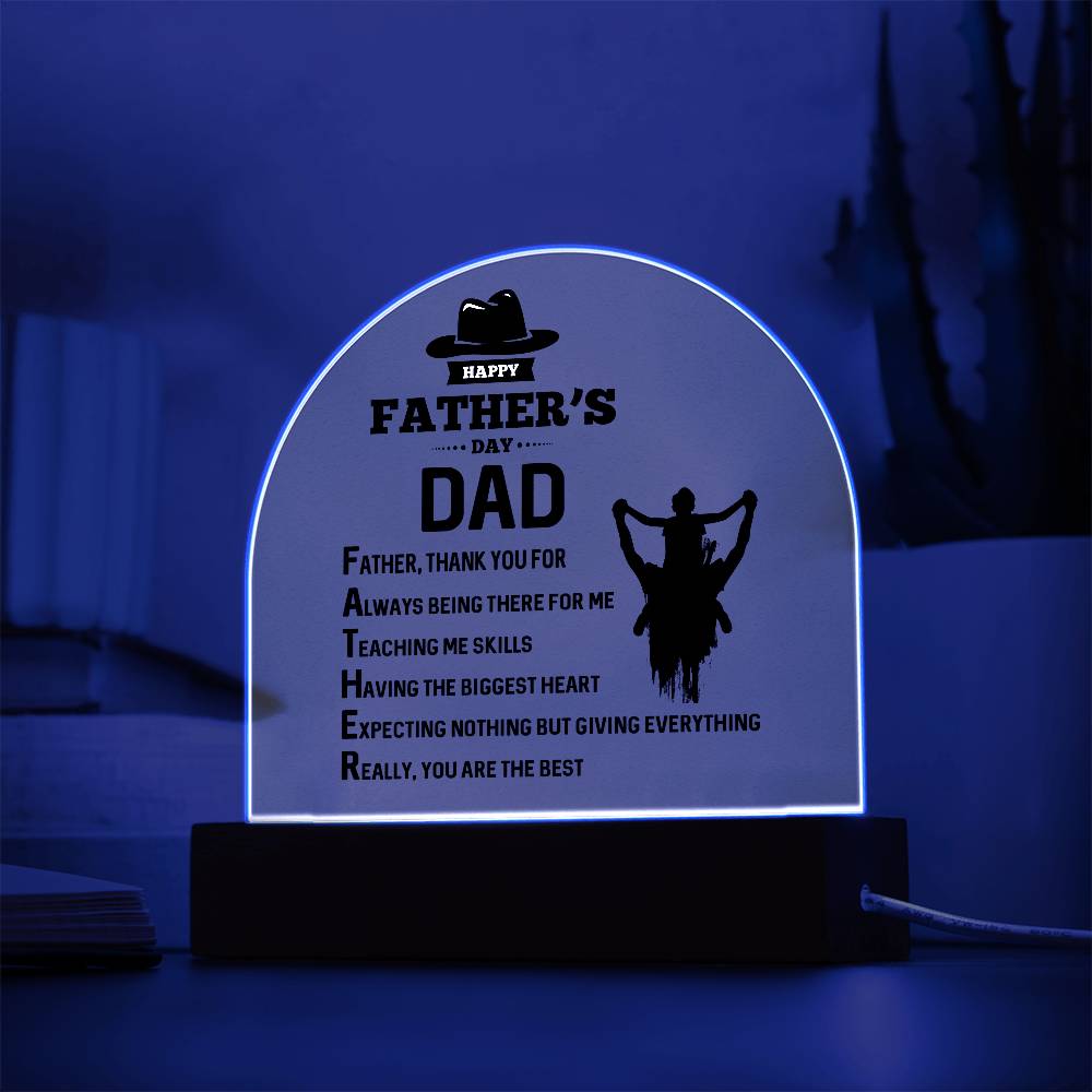 Dome Acrylic Plaque - Thank You Dad