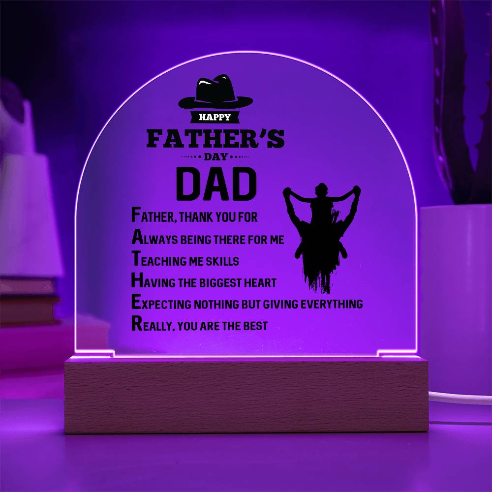 Dome Acrylic Plaque - Thank You Dad
