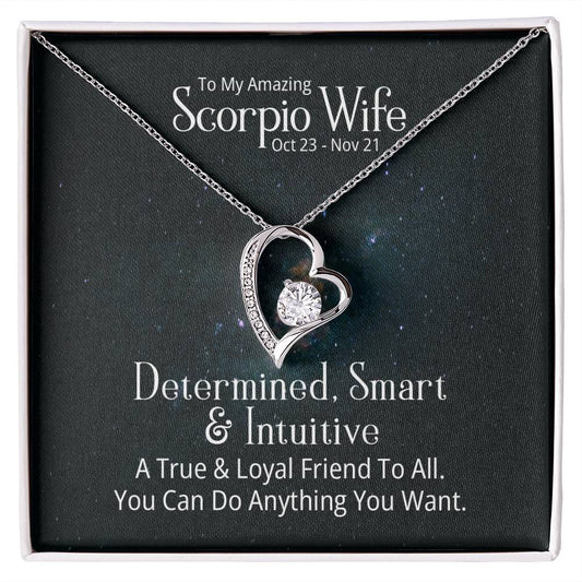 Forever Love Necklace with message for Your Amazing Scorpio Wife