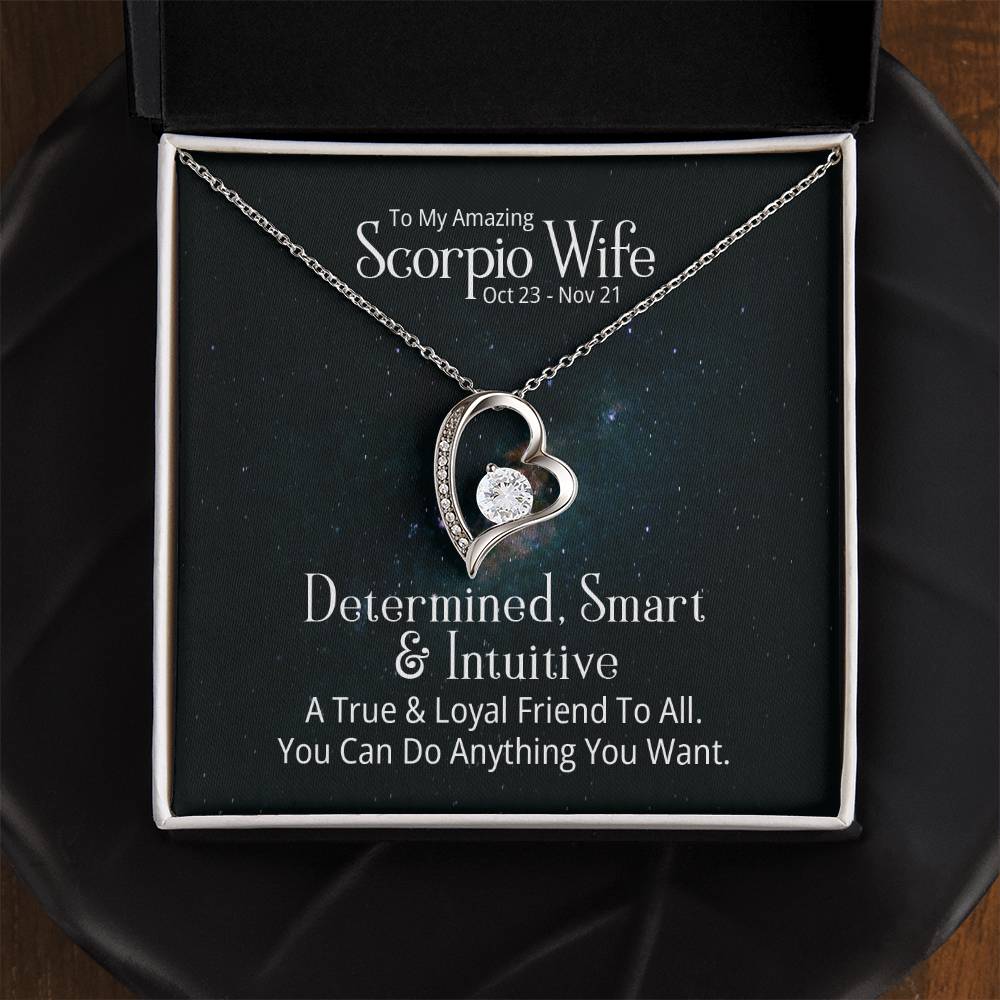 Forever Love Necklace with message for Your Amazing Scorpio Wife