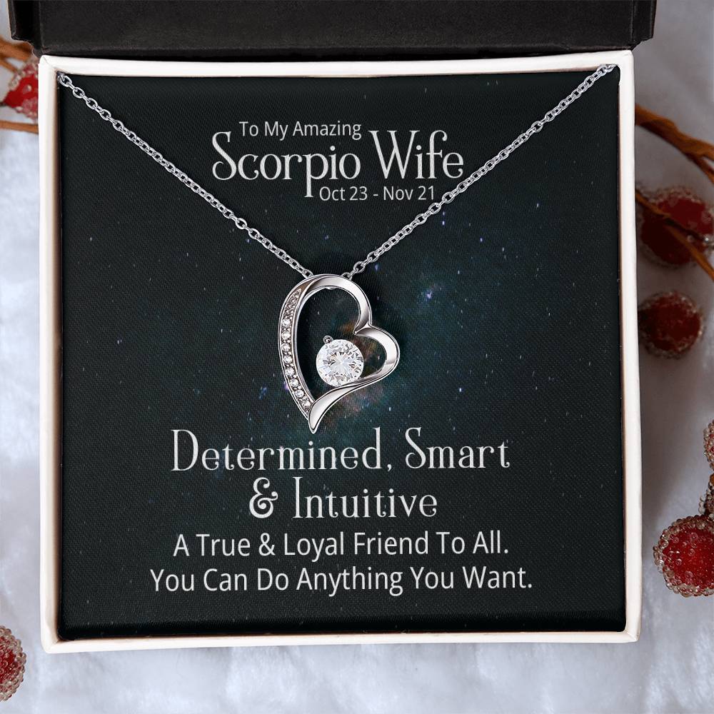 Forever Love Necklace with message for Your Amazing Scorpio Wife