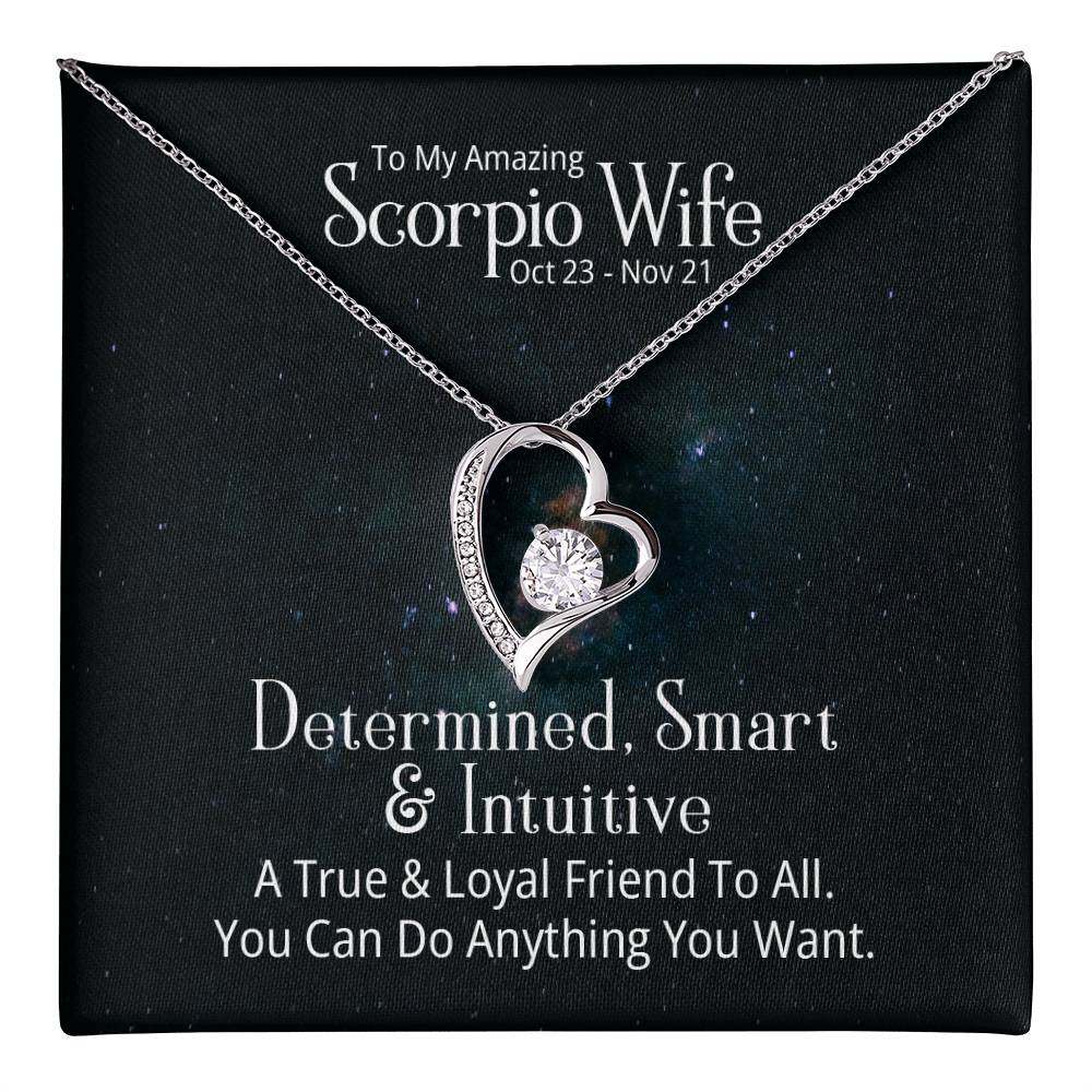 Forever Love Necklace with message for Your Amazing Scorpio Wife