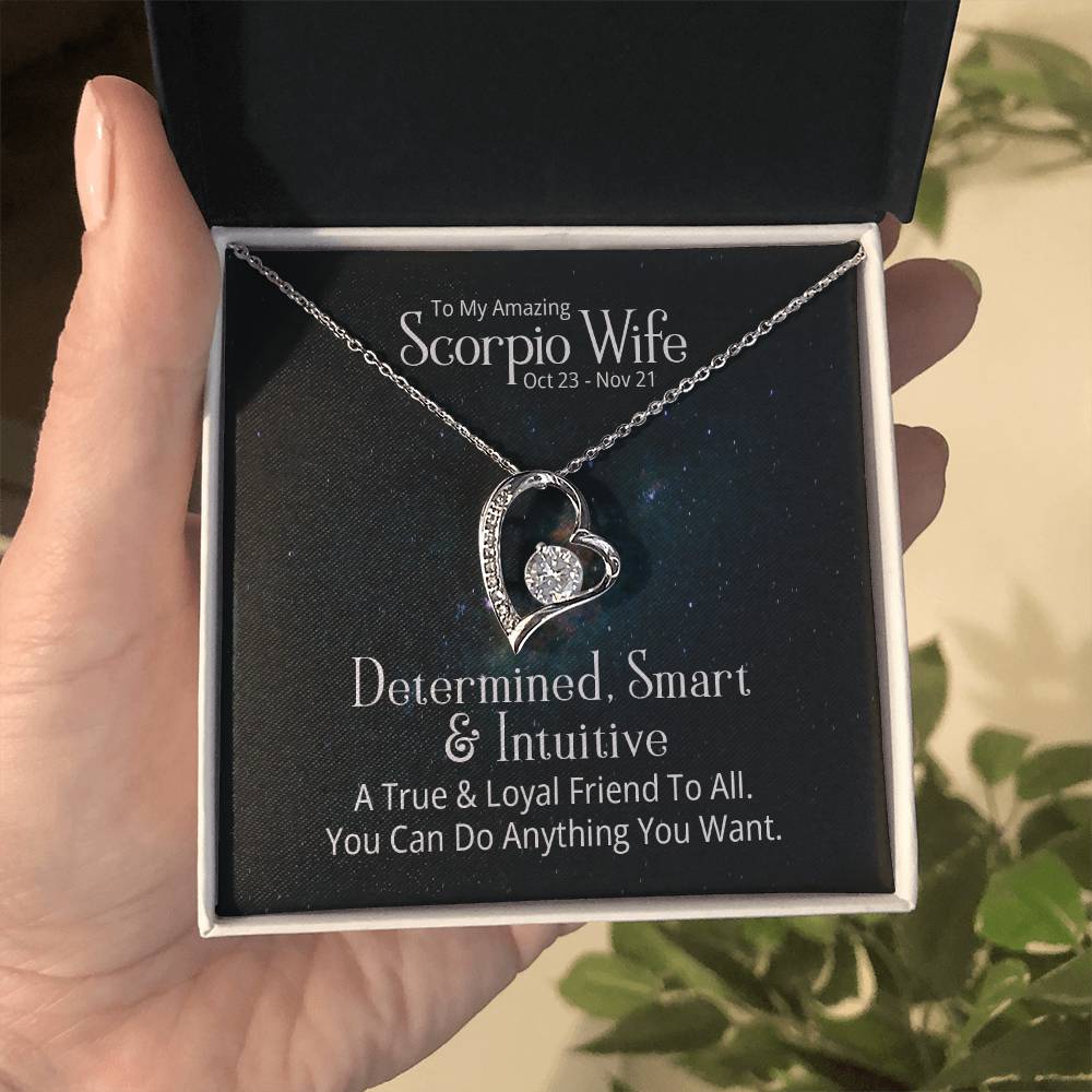 Forever Love Necklace with message for Your Amazing Scorpio Wife