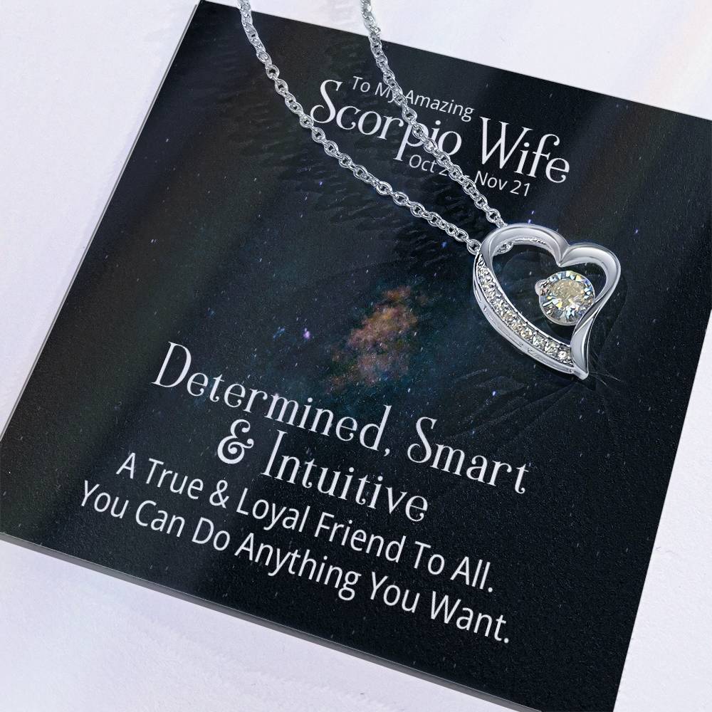 Forever Love Necklace with message for Your Amazing Scorpio Wife