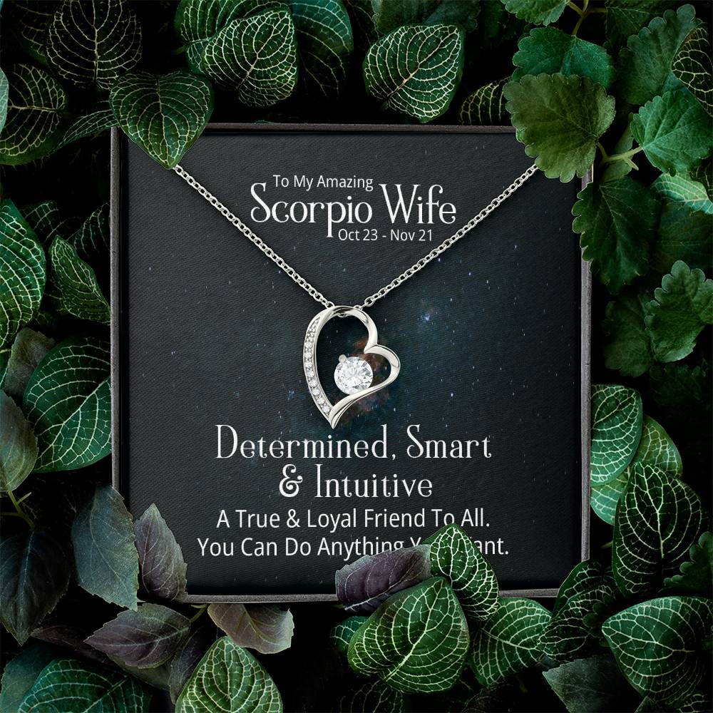 Forever Love Necklace with message for Your Amazing Scorpio Wife