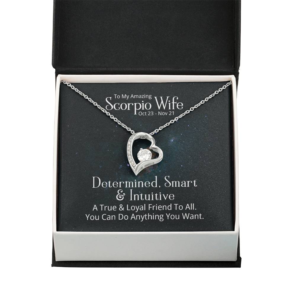 Forever Love Necklace with message for Your Amazing Scorpio Wife